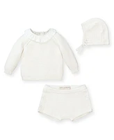 Hope & Henry Baby Boys Baby Organic Cotton Sweater, Bloomer, and Bonnet 3-Piece Set