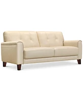 Ashlinn 81" Tufted Pastel Leather Sofa, Created for Macy's