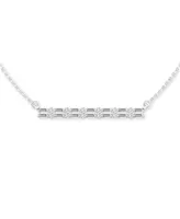 Forever Grown Diamonds Lab-Created Diamond Baguette & Round Bar Necklace (1/2 ct. t.w.) in Sterling Silver, 16" + 2" extender