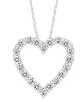 Grown With Love Lab Grown Diamond Open Heart Pendant Necklace (1/2 ct. t.w.) in 14k White Gold, 16" + 2" extender