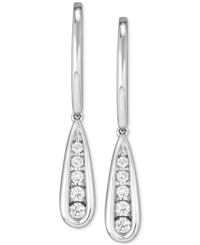Forever Grown Diamonds Lab-Created Diamond Graduated Leverback Drop Earrings (1/3 ct. t.w.) in Sterling Silver