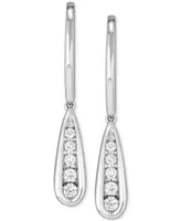 Forever Grown Diamonds Lab-Created Diamond Graduated Leverback Drop Earrings (1/3 ct. t.w.) in Sterling Silver