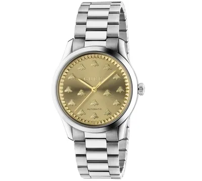 Gucci Women's Swiss Automatic G-Timeless Stainless Steel Bracelet Watch 38mm