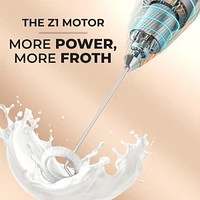 Handheld Milk Frother Stainless Steel Single Whisk with Stand