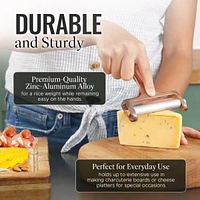 Stainless Steel Wire Cheese Slicer - Adjustable Hand Held Cutter with 2 Extra Wires