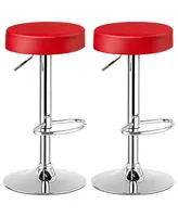 Costway Set of 2 Round Bar Stool Adjustable Swivel Pub Chair