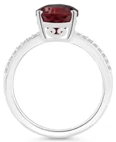 Macy's Women's Garnet (3-1/3 ct.t.w.) and Diamond (1/10 Ring Sterling Silver