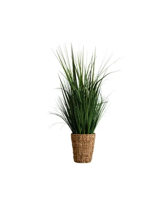 Artificial Grass in Hand-woven Basket, 48"