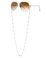 Ettika Women's 18k Gold Plated Imitation Pearl Moments Glasses Chain - Gold