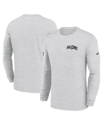 Men's Nike White Atlanta Falcons Sideline Velocity Athletic Stack Performance Long Sleeve T-Shirt