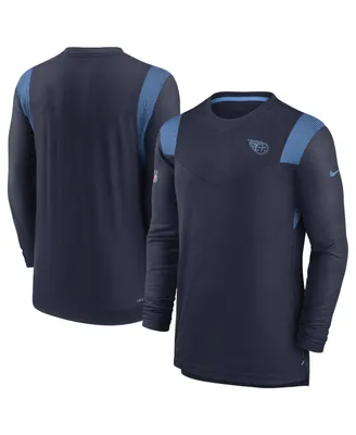 Men's Nike Navy Tennessee Titans Sideline Tonal Logo Performance Player Long Sleeve T-shirt