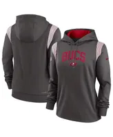 Women's Nike Pewter Tampa Bay Buccaneers Sideline Stack Performance Pullover Hoodie