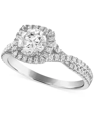 Alethea Certified Diamond Halo Engagement Ring (1