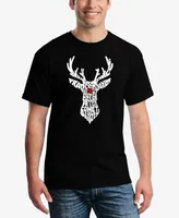 La Pop Art Men's Santa's Reindeer Word Short Sleeve T-shirt