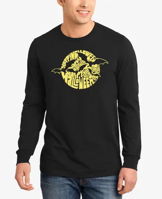 La Pop Art Men's Halloween Bats Word Long Sleeve T-shirt