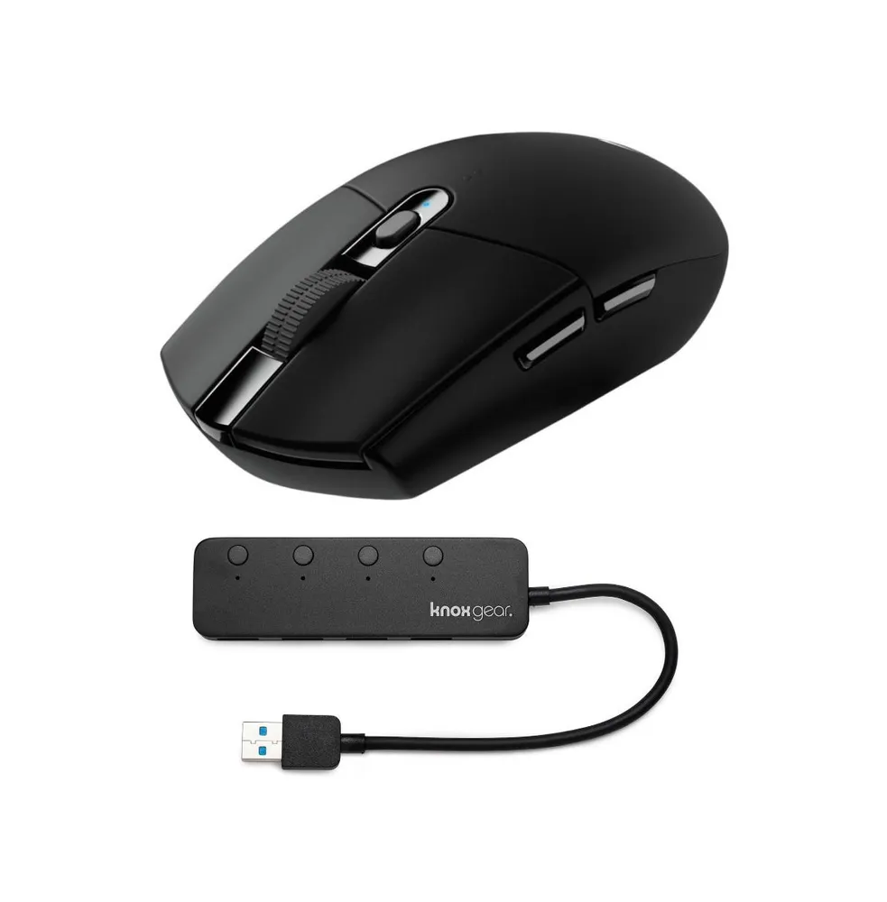 Logitech G305 Lightspeed Wireless Gaming Mouse (Black) With 4 Port