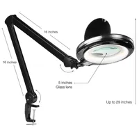Lightview Pro Led Dimmable Screw Clamp Magnifier Desk Lamp (2.25x) 5 Diopter