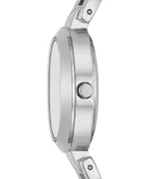 Dkny Women's City Link Silver-Tone Stainless Steel Bracelet Watch 26mm and Top Rings Set - Silver