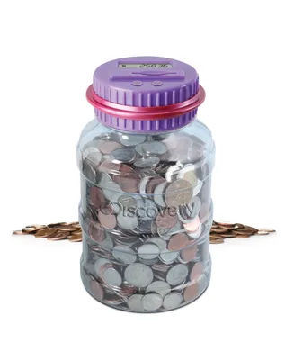 Discovery Kids Digital Coin Counting Money Jar with Lcd Screen