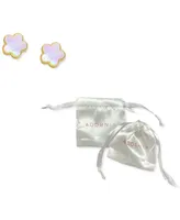 Adornia White Mother Of Pearl Clover Stud Earrings
