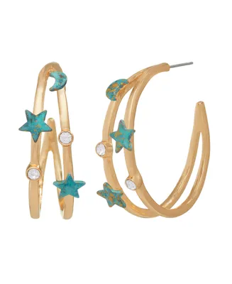 Robert Lee Morris Soho Women's Celestial Patina Wire Hoop Earrings