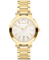 Movado Women's Vizio Swiss Quartz Light Yellow Pvd Bracelet Watch 32mm