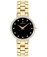 Movado Women's Faceto Swiss Quartz Yellow Pvd Bracelet Watch 28mm