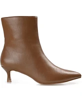 Journee Collection Women's Arely Kitten Heel Pointed Toe Dress Booties