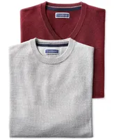 Club Room Men's Solid Crew Neck Merino Wool Blend Sweater, Created for Macy's