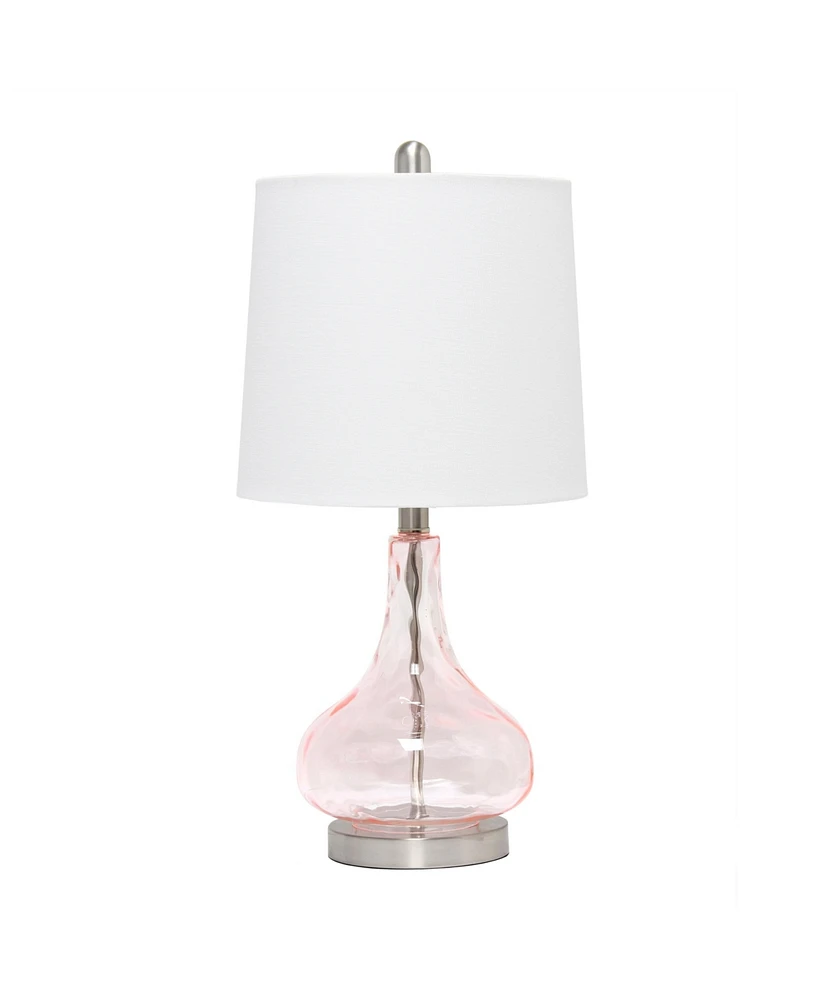 Lalia Home Rippled Table Lamp with Fabric Shade