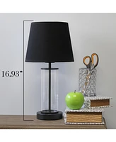 Simple Designs Encased Metal and Clear Glass Table Lamp