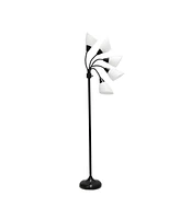 Simple Designs 5 Light Adjustable Gooseneck Floor Lamp with Shades