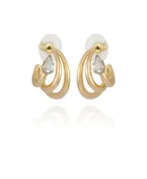 Vince Camuto Gold-Tone and Crystal Small Hoop Earring with Stones - Gold