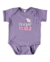 Infant Boys and Girls Soft As A Grape Pink, Purple Cleveland Guardians 3-Pack Rookie Bodysuit Set