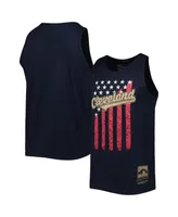 Men's Mitchell & Ness Navy Cleveland Guardians Cooperstown Collection Stars and Stripes Tank Top