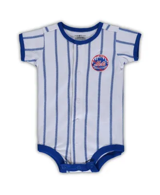 Infant Boys and Girls White New York Mets Pinstripe Power Hitter Coverall