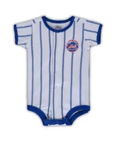 Infant Boys and Girls White New York Mets Pinstripe Power Hitter Coverall