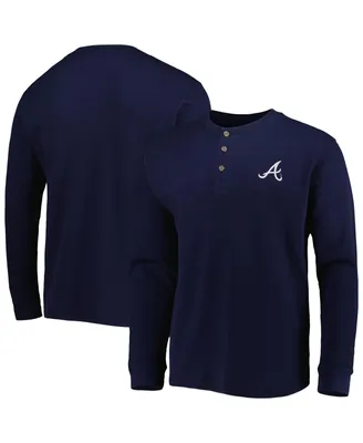 Men's Dunbrooke Atlanta Braves Navy Maverick Long Sleeve T-shirt
