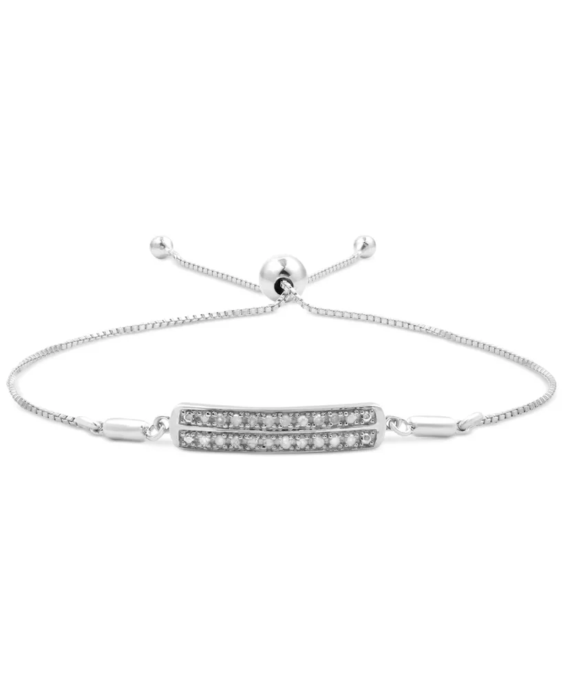 Diamond Bar Bolo Bracelet (1/6 ct. t.w.) in Sterling Silver