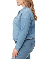 Jessica Simpson Trendy Plus Pixie Long Sleeve Denim Jacket