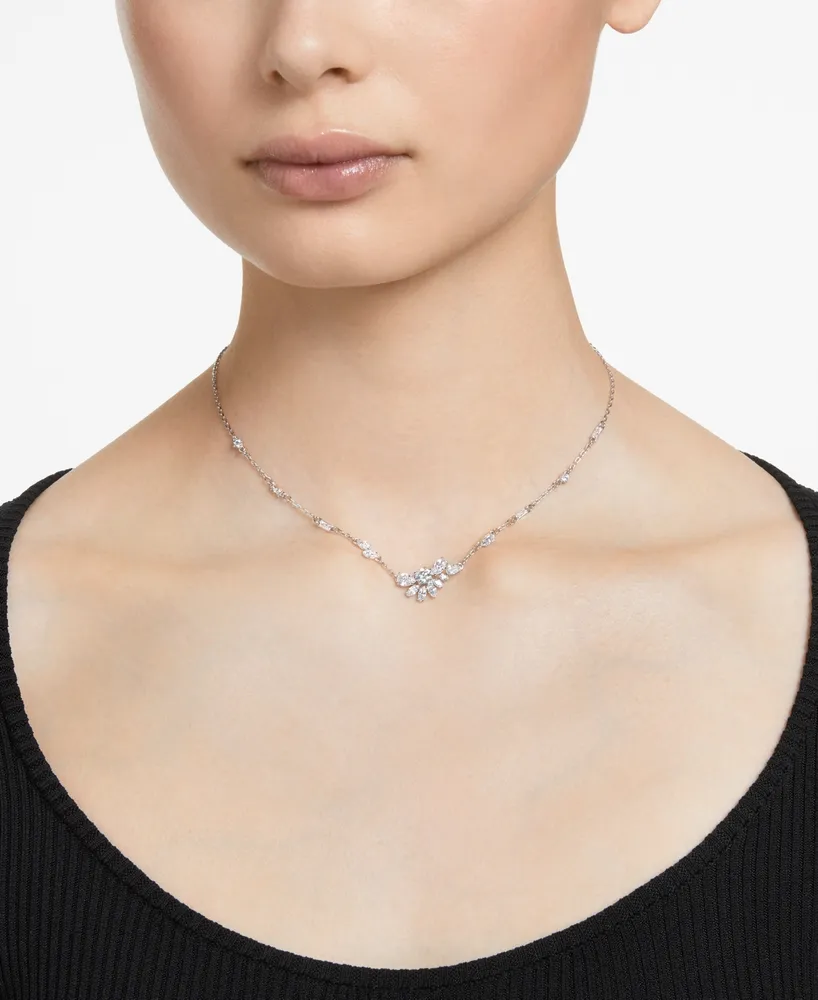 Swarovski Silver-Tone Gema Crystal Pendant Necklace, 14-1/8" + 2" extender