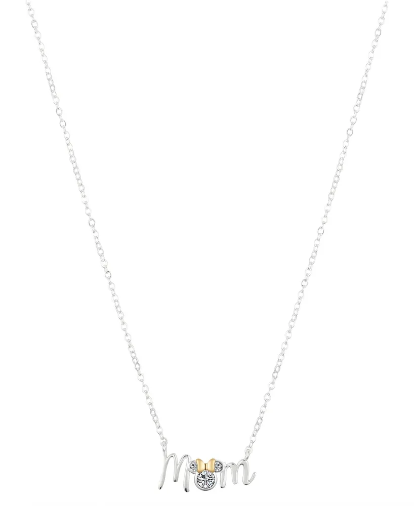 Unwritten Two Tone Gold Flash-Plated Minnie Mouse "Mom" Necklace - Gold Flash Plated, Two