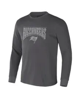 Men's Nfl x Darius Rucker Collection by Fanatics Charcoal Tampa Bay Buccaneers Long Sleeve Thermal T-shirt