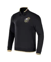 Men's Nfl x Darius Rucker Collection by Fanatics Black New Orleans Saints Logo Quarter-Zip Top