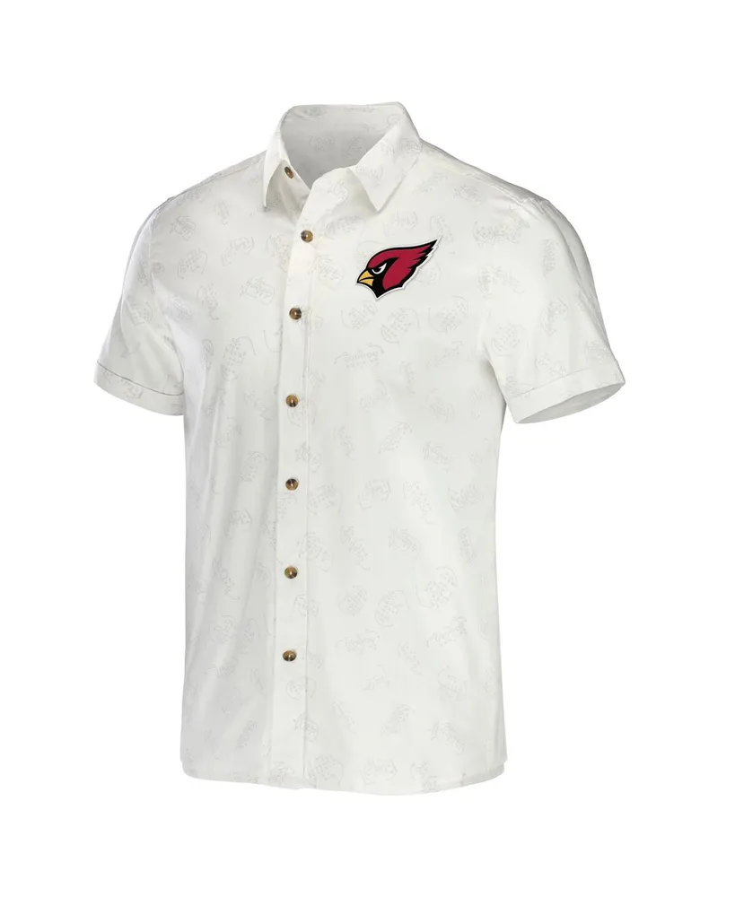 Men's Nfl x Darius Rucker Collection by Fanatics White Arizona Cardinals Woven Button-Up T-shirt