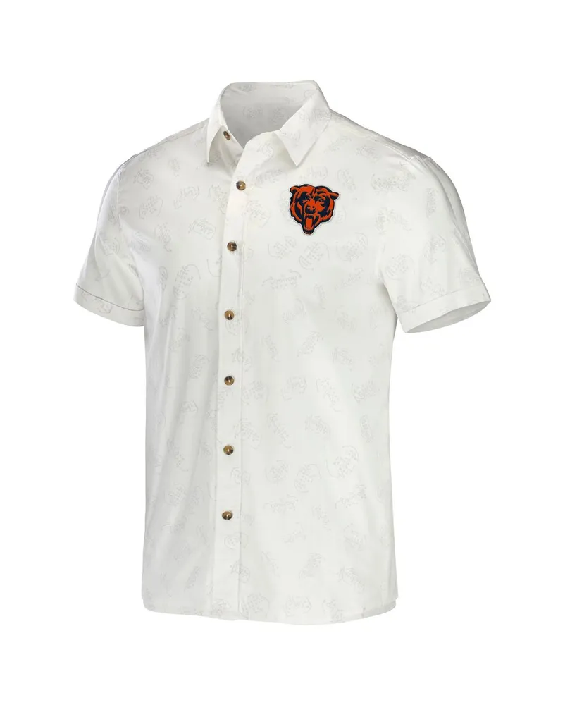Men's Nfl x Darius Rucker Collection by Fanatics White Chicago Bears Woven Button-Up T-shirt