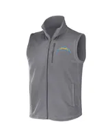 Men's Nfl x Darius Rucker Collection by Fanatics Gray Los Angeles Chargers Polar Fleece Full-Zip Vest