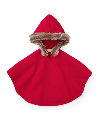 Hope & Henry Girls' Sweater Cape with Hood, Infant