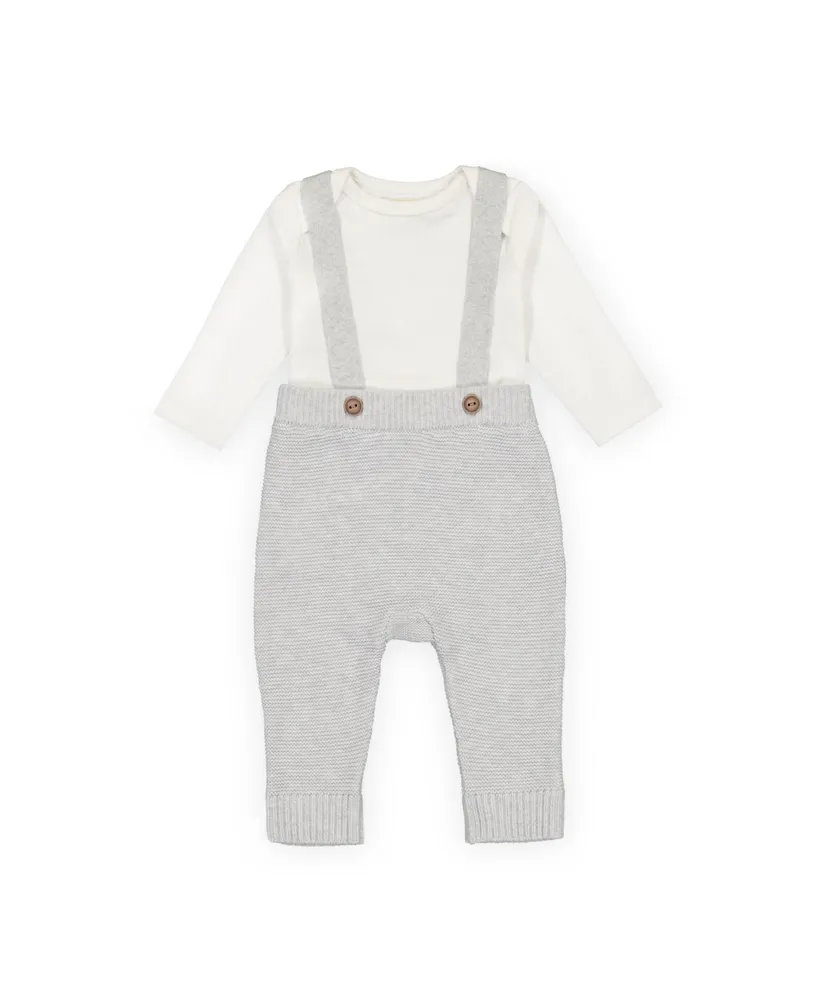 Hope & Henry Baby Boys Baby Organic Cotton Rib Bodysuit and Sweater Overall Set