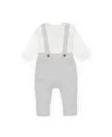 Hope & Henry Baby Boys Baby Organic Cotton Rib Bodysuit and Sweater Overall Set